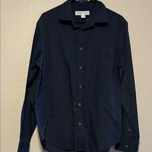 Old Navy Men's Navy Blue Casual Button-Down Shirt
